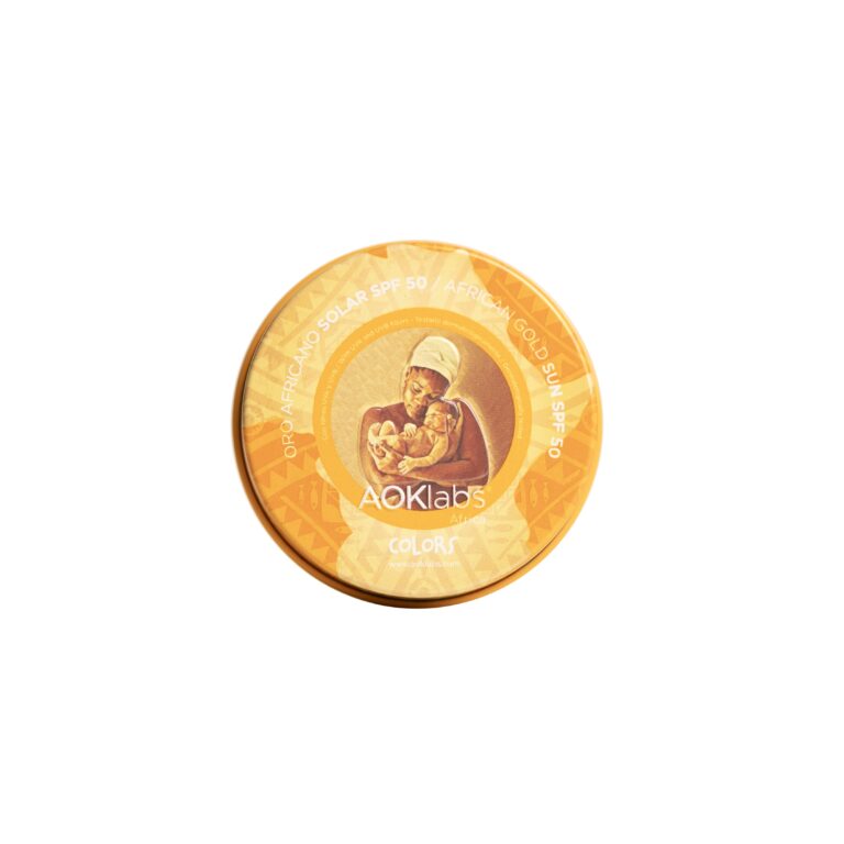 Colors Solar AOKlabs. Oro africano con manteca de karité pura 100%, con SPF para UVA, UVB, IR y luz azul. Regenera y protege de la inflamación e irritación solar, 14,95€.